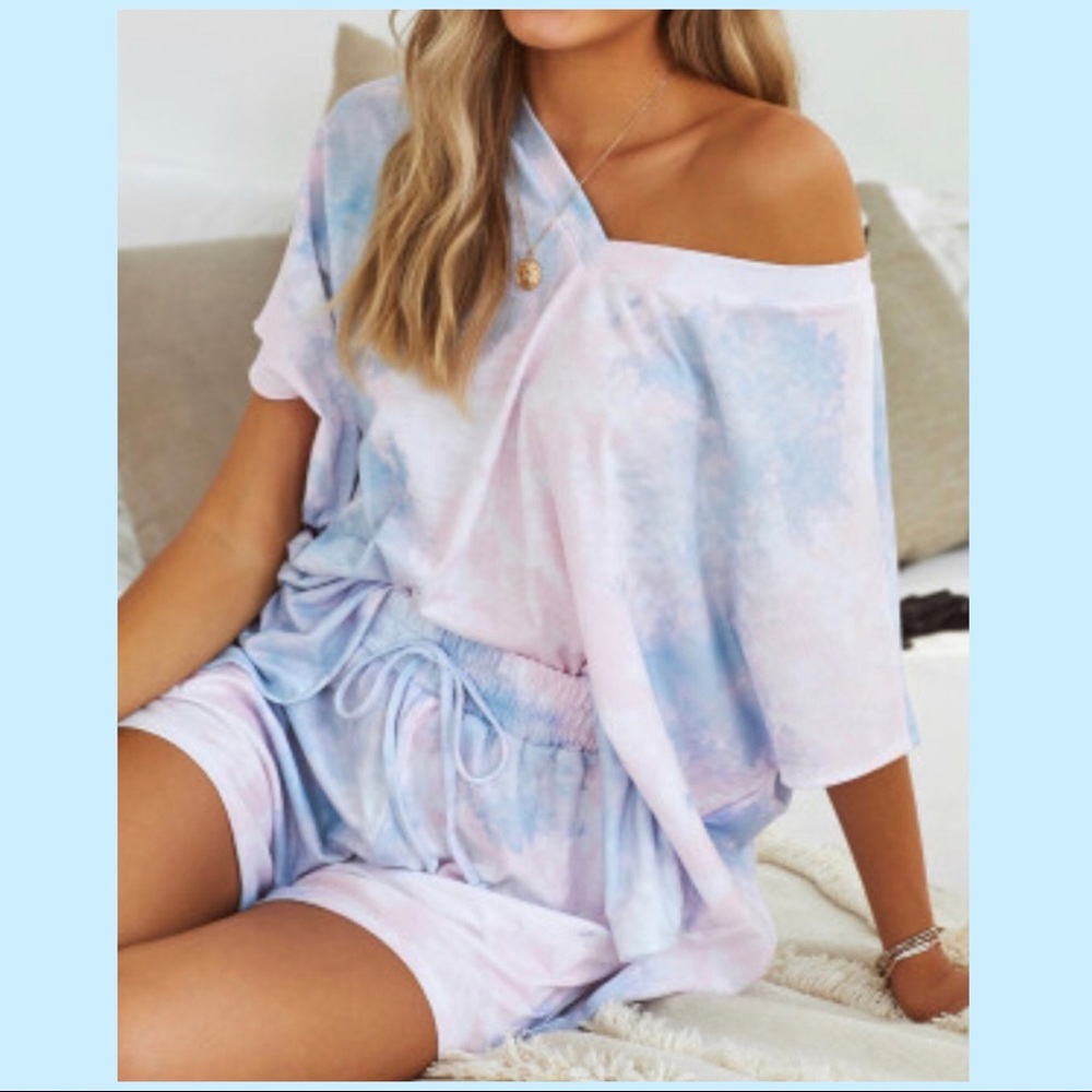 Pink & Blue Tie Dye Loungewear/ Pajamas S-2X